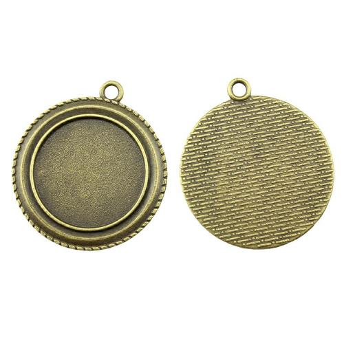 Pendantif en Alliage de zinc  , Rond, Placage, DIY, couleur bronze antique, Diamètre inté Environ 25mm, Vendu par PC
