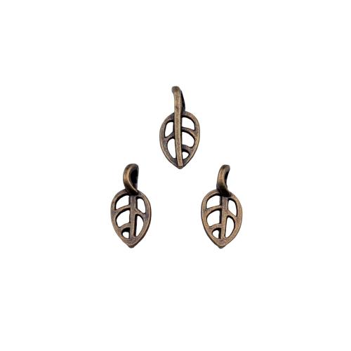 Zinklegierung Blatt Anhänger, plattiert, DIY & hohl, antike Bronzefarbe, 10x5mm, 40PCs/Tasche, verkauft von Tasche