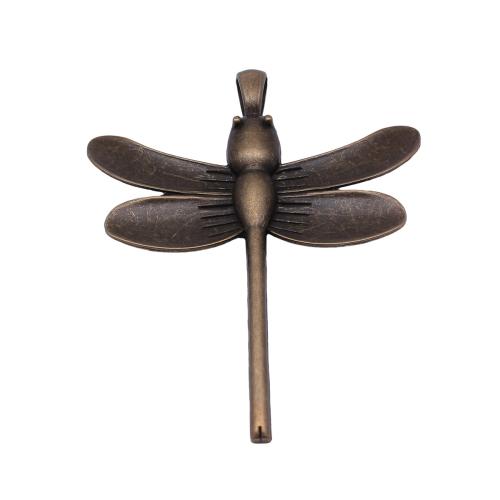 Zinc Alloy Animal Pendants, Dragonfly, plated, DIY, antique bronze color 