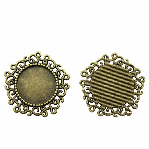 Pendantif en Alliage de zinc  , Placage, DIY & creux, couleur bronze antique, Diamètre inté Environ 14mm Vendu par sac