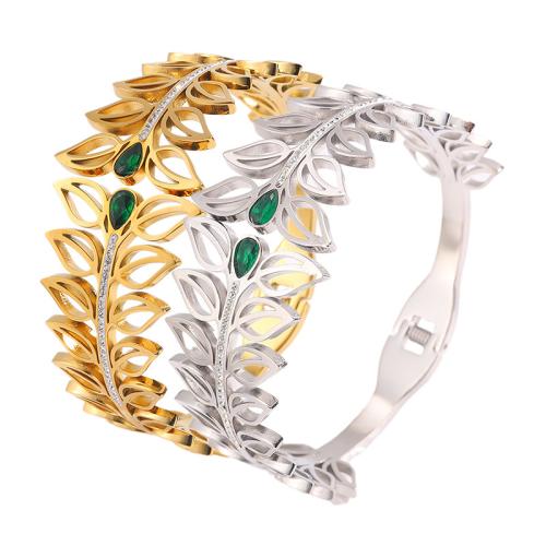 Bracelet en acier inoxydable, Acier inoxydable 304, Placage, unisexe & avec strass & creux, plus de couleurs à choisir, Vendu par PC