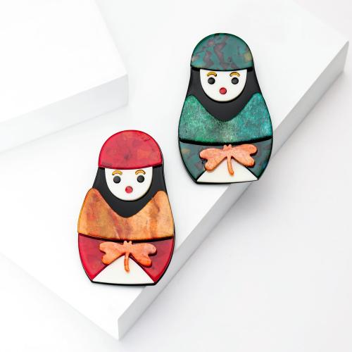 Broche émail, Acrylique, bijoux de mode, plus de couleurs à choisir, Vendu par PC