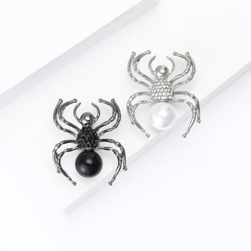 Strass Zink Legierung Brosche, Zinklegierung, Spinne, plattiert, Modeschmuck & mit Strass, keine, verkauft von PC