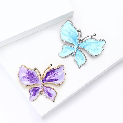 Broche émail, alliage de zinc, papillon, Placage, bijoux de mode & avec strass, plus de couleurs à choisir, Vendu par PC