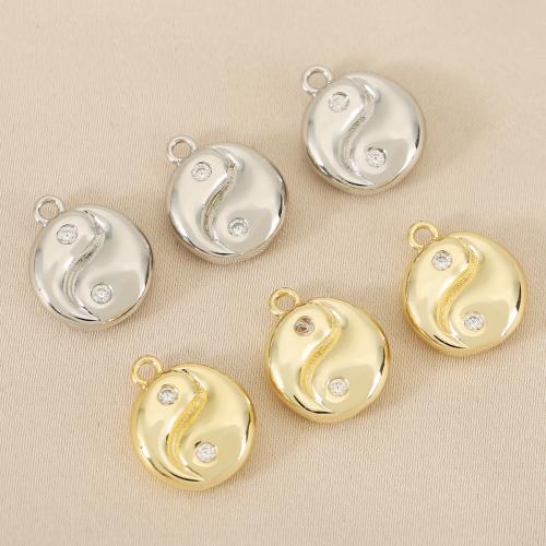 Cubic Zirconia Micro Pave Brass Pendant, plated, DIY & micro pave cubic zirconia 