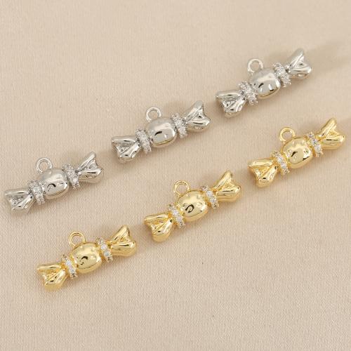 Cubique Pendentif en laiton zircon pavent, bonbon, Placage, DIY & pavé de micro zircon, plus de couleurs à choisir Vendu par sac[