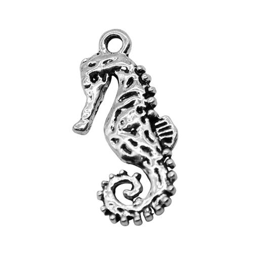 Zinc Alloy Animal Pendants, Seahorse, plated, DIY, antique silver color 