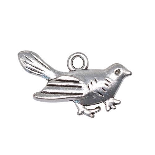 Zinc Alloy Animal Pendants, Bird, plated, DIY, antique silver color 