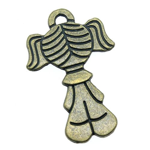 Colgantes de Aleación de Zinc en Forma Personaje, Niña, chapado, Bricolaje, color de bronce antiguo, Vendido por UD