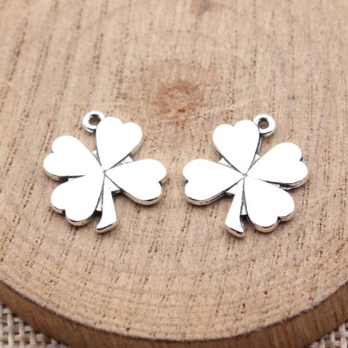 Zinc Alloy Clover Pendant, Four Leaf Clover, plated, DIY 