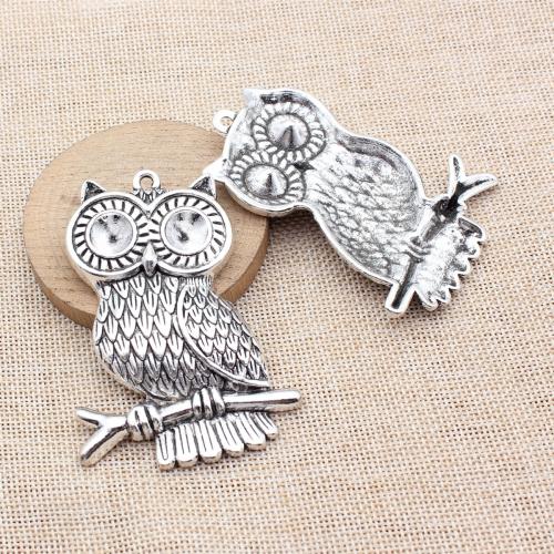 Zinc Alloy Animal Pendants, Owl, plated, DIY 