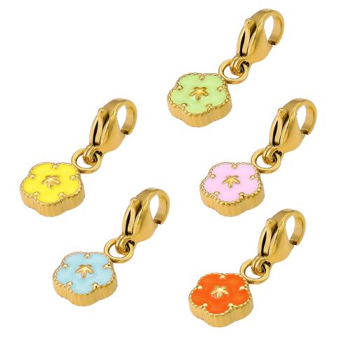 Emaille Edelstahl Anhänger, 304 Edelstahl, goldfarben plattiert, DIY, keine, verkauft von PC