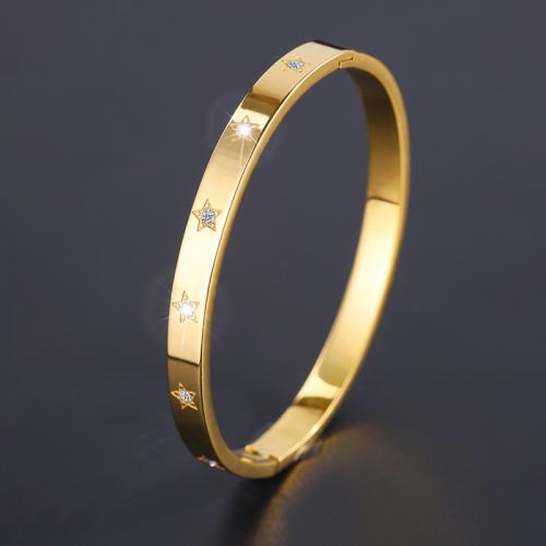 Bracelet en acier inoxydable, Acier inoxydable 304, Placage, bijoux de mode & pour femme & avec strass, plus de couleurs à choisir, Vendu par PC[