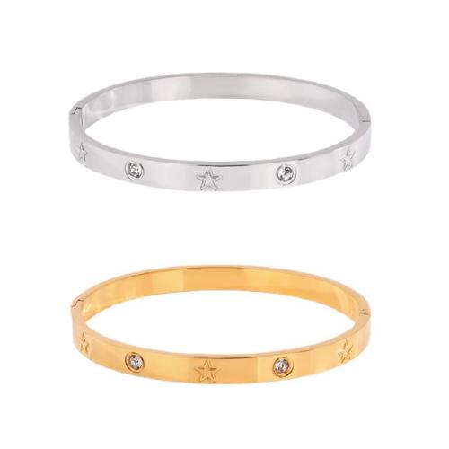 Bracelet en acier inoxydable, Acier inoxydable 304, Placage, bijoux de mode & pour femme & avec strass, plus de couleurs à choisir, Vendu par PC[