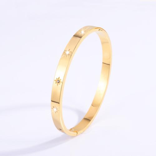 Bracelet en acier inoxydable, Acier inoxydable 304, Placage, bijoux de mode & pour femme & avec strass, plus de couleurs à choisir, Vendu par PC[