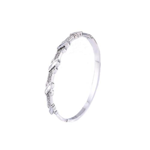 Bracelet en acier inoxydable, Acier inoxydable 304, avec coquille blanche, bijoux de mode & pour femme & avec strass, argent, Vendu par PC