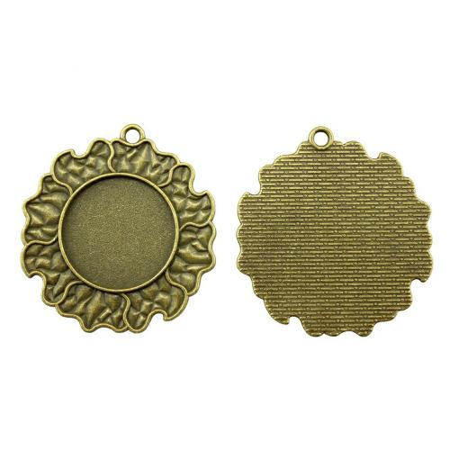 Pendantif en Alliage de zinc  , fleur, Placage, DIY, couleur bronze antique, Diamètre inté Environ 25mm, Vendu par PC