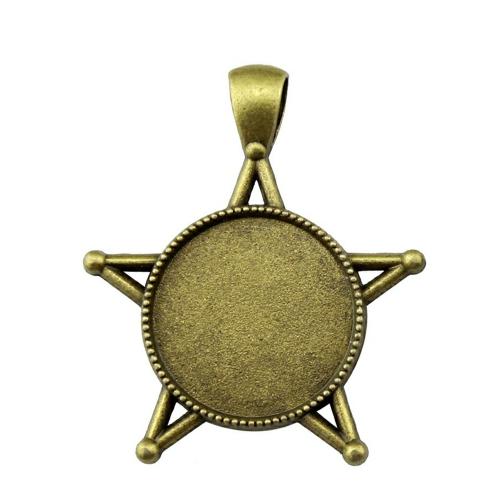 Pendantif en Alliage de zinc  , étoile, Placage, DIY, plus de couleurs à choisir, Diamètre inté Environ 20mm, Vendu par PC