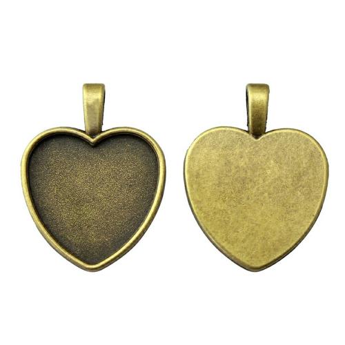 Pendantif en Alliage de zinc  , coeur, Placage, DIY, couleur bronze antique, Diamètre inté Environ 25mm, Vendu par PC