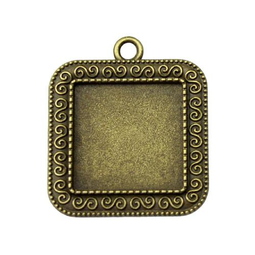 Pendantif en Alliage de zinc  , cadre, Placage, DIY, couleur bronze antique, Diamètre inté Environ 20mm, Vendu par PC