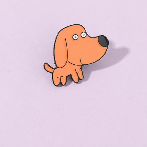 Broche émail, alliage de zinc, chien, Placage, bijoux de mode & unisexe, noire, Vendu par PC