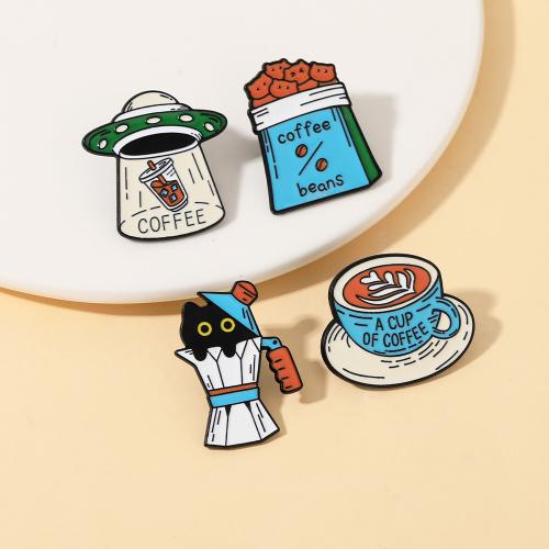 Broche émail, alliage de zinc, Placage, unisexe & styles différents pour le choix, noire, Vendu par PC