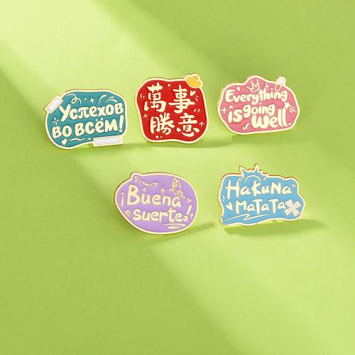 Broche émail, alliage de zinc, Placage, unisexe & modèles différents pour le choix, doré, Vendu par PC