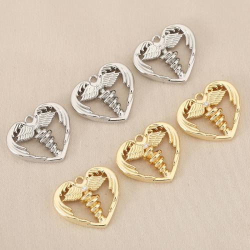 Cubique Pendentif en laiton zircon pavent, coeur, Placage, DIY & pavé de micro zircon & creux, plus de couleurs à choisir Vendu par sac[