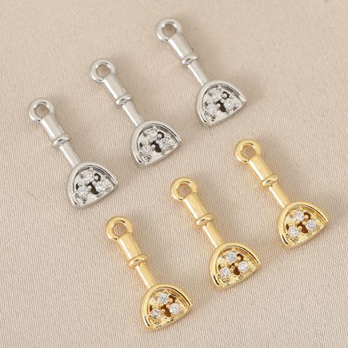 Cubique Pendentif en laiton zircon pavent, Pelle, Placage, DIY & pavé de micro zircon, plus de couleurs à choisir Vendu par sac[