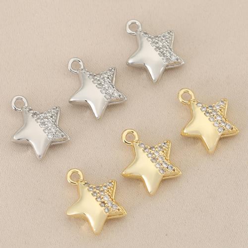 Cubique Pendentif en laiton zircon pavent, étoile, Placage, DIY & pavé de micro zircon, plus de couleurs à choisir Vendu par sac[
