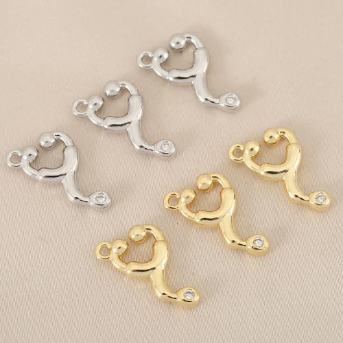 Cubique Pendentif en laiton zircon pavent, Placage, DIY & pavé de micro zircon, plus de couleurs à choisir Vendu par sac[