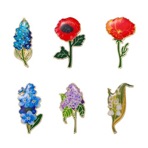 Zinc Alloy Jewelry Brooch, Flower, plated, Unisex golden 