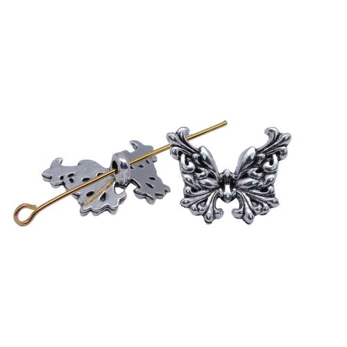 Perles animaux en alliage de zinc, papillon, Placage, DIY Vendu par sac