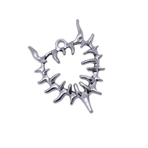 Colgantes de Aleación de Zinc en Forma de Corazón, chapado, Bricolaje & hueco, 10PCs/Bolsa, Vendido por Bolsa