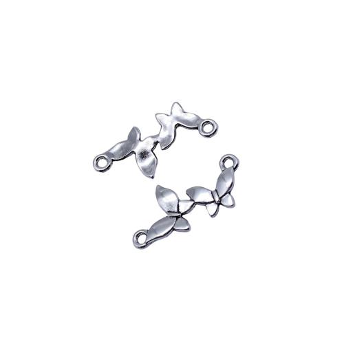 Animal Zinc Alloy Connector, Butterfly, plated, DIY, antique silver color 