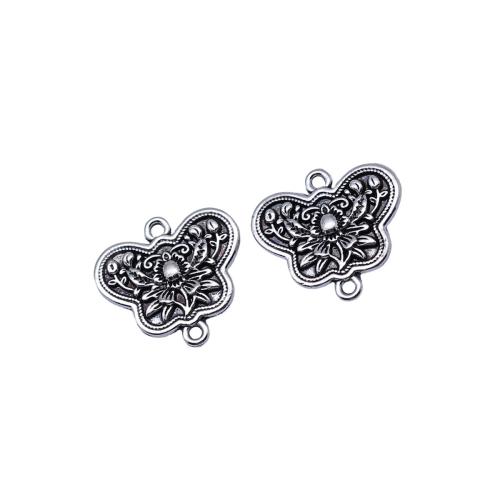 Animal Zinc Alloy Connector, Butterfly, plated, DIY, antique silver color 