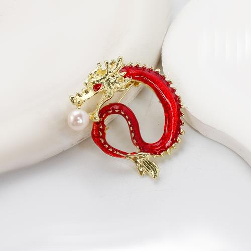 Broche perle d'eau douce, alliage de zinc, avec perle d'eau douce cultivée, Placage de couleur d'or, bijoux de mode & émail, plus de couleurs à choisir Vendu par PC