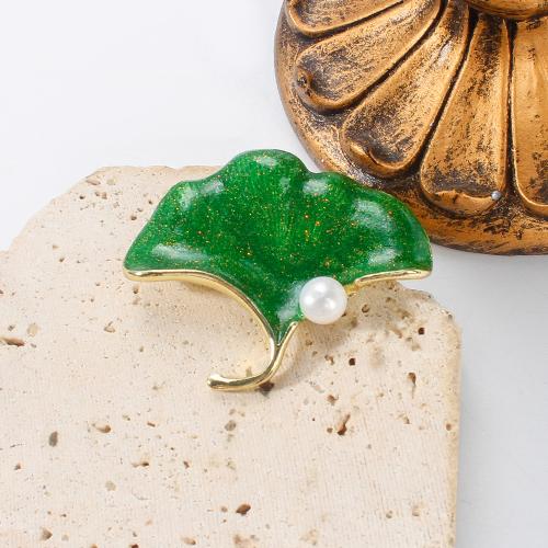 Broche perle d'eau douce, alliage de zinc, avec perle d'eau douce cultivée, Placage de couleur d'or, bijoux de mode & émail, plus de couleurs à choisir Vendu par PC