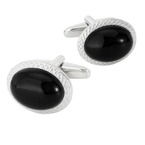 Zink Legierung Manschettenknöpfe, Zinklegierung, plattiert, für den Menschen & Emaille & mit Strass, Silberfarbe, verkauft von Paar