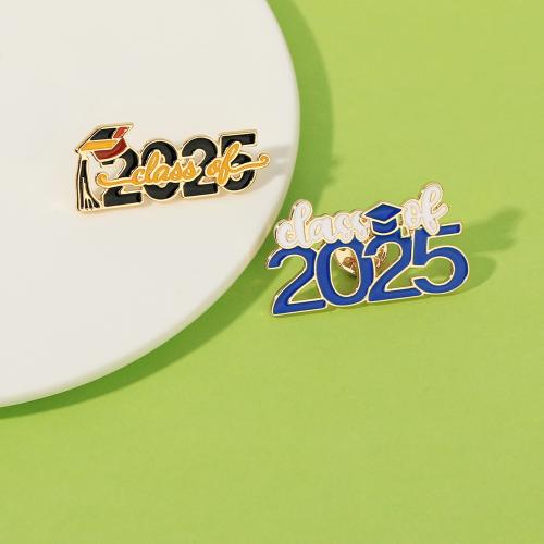 Broche émail, alliage de zinc, numéro, Placage, unisexe & styles différents pour le choix, doré, Vendu par PC
