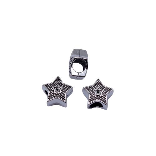 Perles de gros trou en alliage de zinc, étoile, Placage, DIY Environ 4.7mm Vendu par sac[