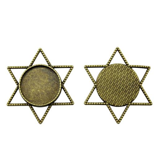 Pendantif en Alliage de zinc  , étoile, Placage, DIY & creux, plus de couleurs à choisir, Diamètre inté Environ 20mm, Vendu par PC