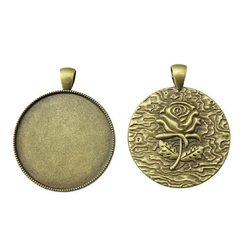 Pendantif en Alliage de zinc  , Rond, Placage, DIY, couleur bronze antique, Diamètre inté Environ 35mm, Vendu par PC