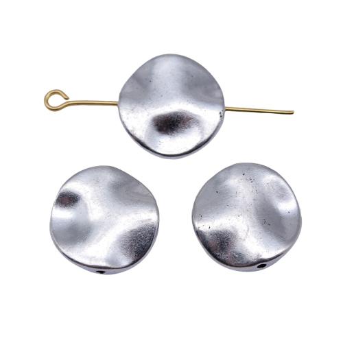 Perles plates en alliage de zinc , Rond, Placage, DIY Vendu par sac[