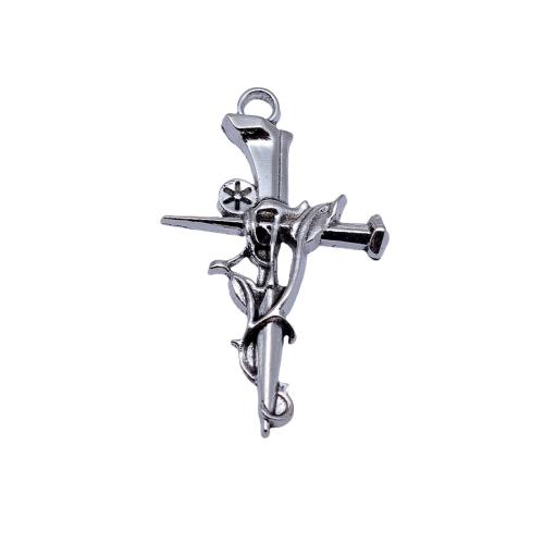 Colgantes de Aleación de Zinc en Forma Cruces, chapado, Bricolaje & hueco, 38x23mm, 10PCs/Bolsa, Vendido por Bolsa