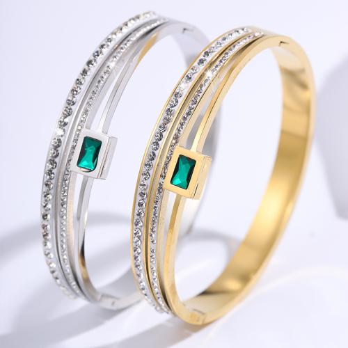 Bracelet en acier inoxydable, Acier inoxydable 304, Placage, trois couches & unisexe & avec strass, plus de couleurs à choisir, Vendu par PC