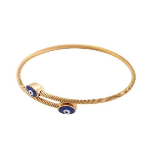 Evil Eye Bracelet Bijoux, Acier inoxydable 304, Placage, bijoux de mode & pour femme & émail, doré, Vendu par PC