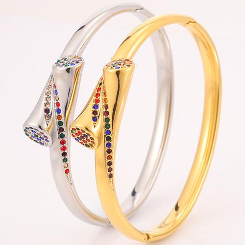 Bracelet en acier inoxydable, Acier inoxydable 304, Placage, bijoux de mode & pour femme & avec strass, plus de couleurs à choisir, Vendu par PC