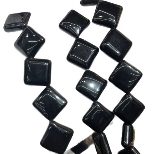 Black Obsidian Beads, Rhombus, DIY, black, 15mm cm 
