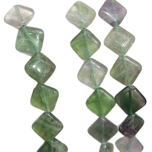 Perles de fluorite, La fluorite verte, Losange, DIY, couleurs mélangées cm, Vendu par brin